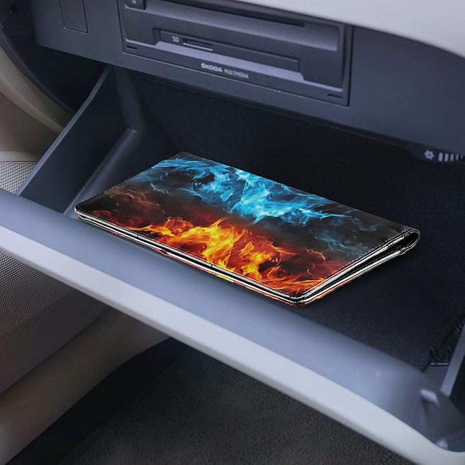 Fire Water Flame Dragon Animal Car Registration and Insurance Holder Vehicle Glove Box Organizer Car Accessories Wallet Case for Women Men 202a0794
