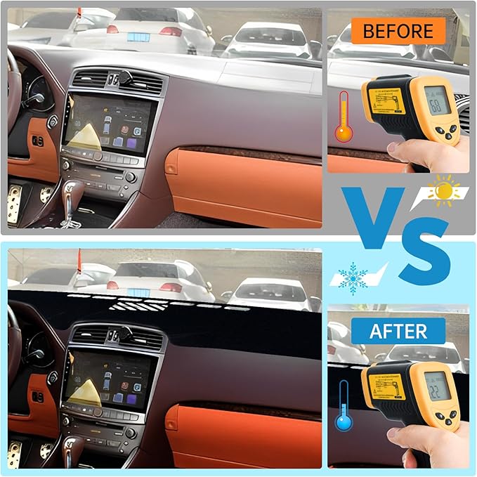 Car Dash Cover Mat Fit for 2006-2013 Lexus IS250 IS350, Dash Board Cover Pad Carpet, Dashboard Mat Non-Slip Pad Carpet Sunshield Protector Interior Accessories (Black)