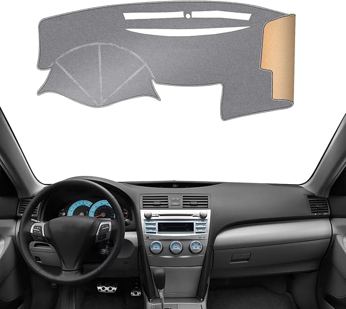 KEYOOG Dashboard Cover Dash Mat Fit for to-yota Camry 2011-2007 (for Left Hand Drive),Car Dash Board Mat Anti-Glare Carpet,Non-Slip Pad Sunshield Protector (Grey)