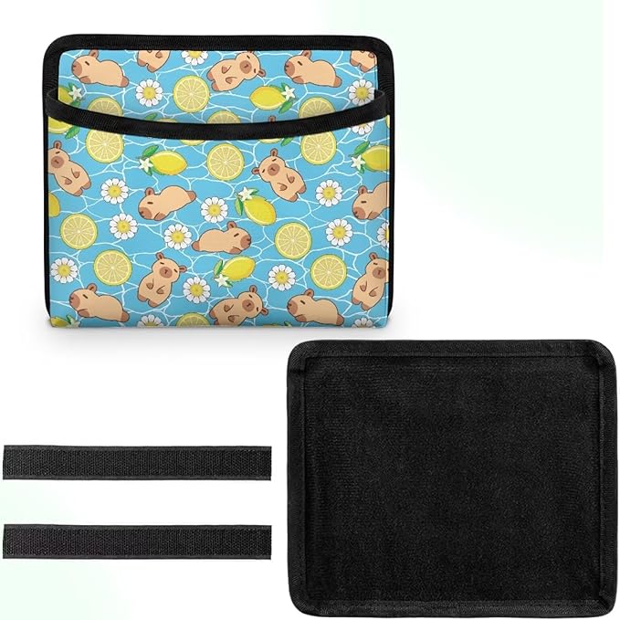 Renewold Capybara Lemon Flower, Car Side Pocket Organizer, Seat Side Storage Bag, Universal Pouch for Auto Door Window Console Seat Backrest, Purse Card Phone Sunglasses Holder, Car Accessories