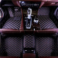 Custom Making Car Floor Mats Protection Pads for 99% Sedan/Coupe/Hatchback/SUV/Pickup Men Women Car Floor Mats Coverage Pads Anti-Slip Leather Floor Lining (Black Golden)