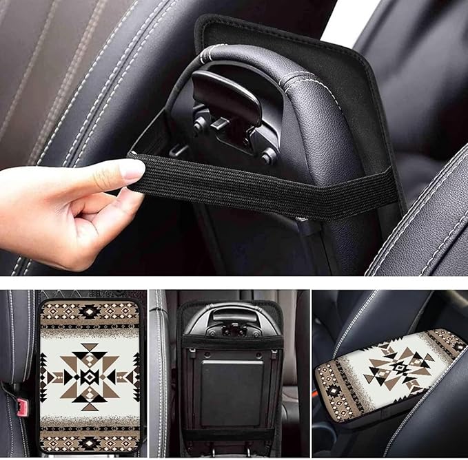 Car Center Console Armrest Cushion Cover Pad Soft Car Armrest Seat Box Cover Protector Auto Car Interior Accessories Decor, Southwest Native