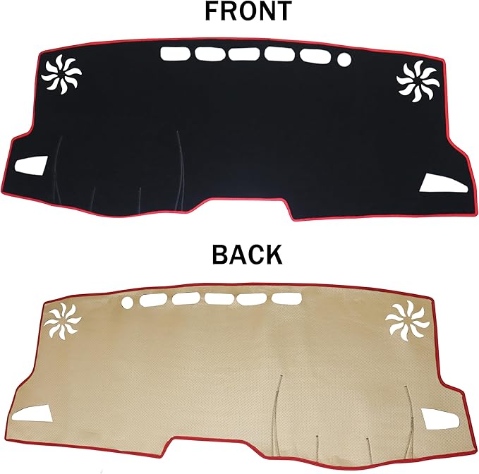 for Toyota Corolla Accessories 2019-2022 2023 2024 2025 2026 Dash Cover Dashboard Cover Mat Center Console Carpet Non-Slip Protector Sunshield Pad Custom Fit for Corolla 2020 2021, Red Trim