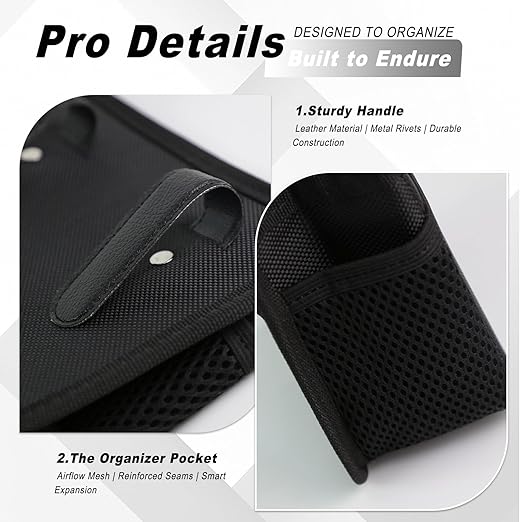 AMZAUTO Car Trash Can, Foldable Hanging Vehicle Garbage Organizer Holder, Waterproof Automotive Trash Bag Holder Dustbin Storage Container for Console Door Seat Back SUV (Black)