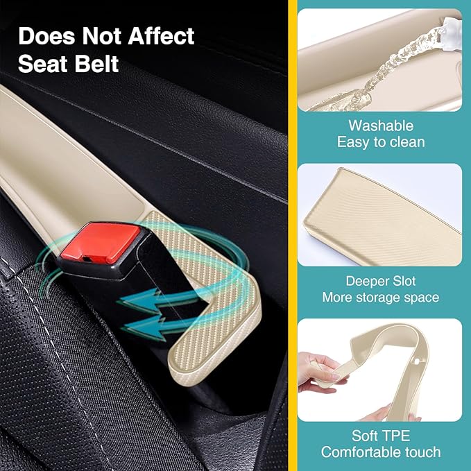 Car Seat Gap Filler Organizer, 2 Pack Car Front Seat Organizer Universal Fit Car SUV Truck, Auto Console Side Storage Box for Holding Phone, Glasses, Car Interior Accessories for Women Men
