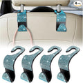 HZEL Bling Car Seat Headrest Hooks, 4PCS Crystal Rhinestone Vehicle Seat Back Hanger Holder for Purses Bag Handbags, Diamond Headrest Storage Organizer, Universal Auto Accessories (Blue)