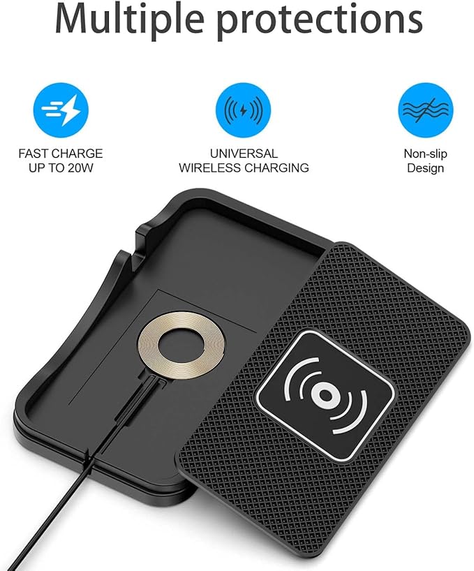 Wireless Car Charger for Honda Ridgeline 2006-2014 2017-2026, Charging Station 2-in-1, Wireless Charging Stand Phone, Magnetic Wireless Charger,1M-USB