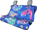 LoyaGour Back Seat Cover for Car Trucks Van SUV,Waterproof Rear Bench Towel Seat Covers for Dogs and Kids,Automotive Backseat Protector (Cartoon Dinosaur)