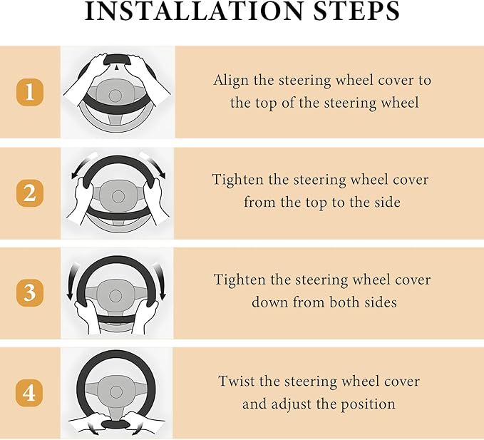 Boho Steering Wheel Cover, 15 Inch Coarse Flax Cloth Ethnic Style Anti-Slip Car Wheel Wrap, Universal Breathable Bohemian Steering Wheel Protector for Cars Vans Trucks (C)