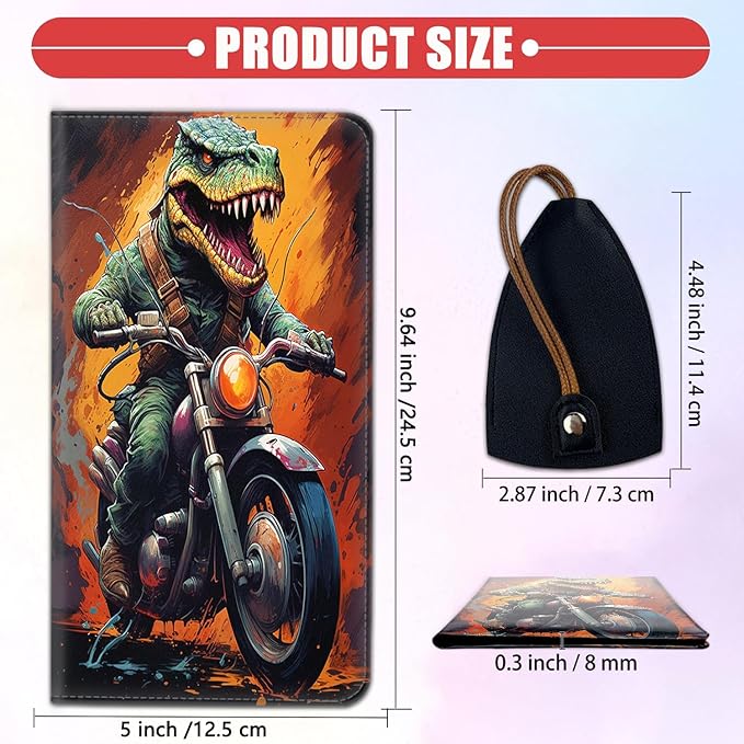 Car Document Holder with Magnetic Shut, Car Registration & Insurance Card Holder, Waterproof PU Leather Glove Box Organizer Vehicle Accessories Driver License for Women/Men, Trex Riding Motorcycle