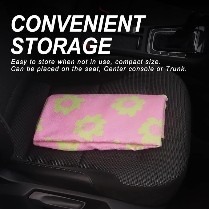 nbnhxnff Sweat Towel Car Seat Cover Protector Front Seats for Gym Workout, Running, Swimming, Beach and Hiking, Waterproof Universal Seat Cover for Car, Trucks, Van&SUV(Pink Flower,1pcs Front Seat)