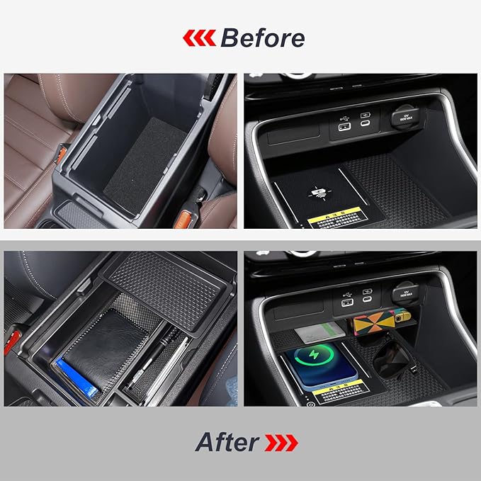Neepiar 2PCS Center Console Organizer Tray and Armrest Storage Box Compatible with 2026 2025 2024 2023 Honda CRV Accessories Insert Secondary Storage Box with ABS Material