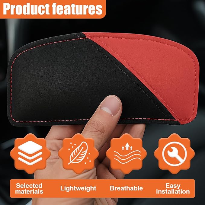 Car Knee Cushion Pad, Comfort Suede & Memory Foam Auto Door Armrest Elbow Protective Pillow, Soft Vehicle Interior Center Console Leg Support Accessories for Most Cars Trucks SUVs(Red)