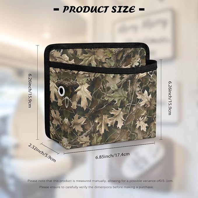 Renewold Green Hunting Camo Car Pocket Organizer Small Storage Bag for Sunglasses Keys Wallet Cell Phone Holder Auto Pouch Car Accessories Multifunction for Office Bedroom Boat Women Men Gift