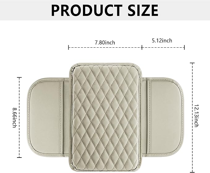 Car Center Console Cover for Hummer H2 2003-2009, Car Armrest Cover Cushion Arm Rest Cover Auto Interior Arm Rest Seat Box Pad Accessories,Beige