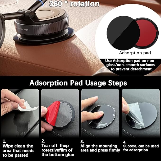 Magnetic Phone Holder for Car, Magsafe Car Mount with Nano Gel Suction Cup for Dashboard & Windshield, Compatible with iPhone 12/13/14/15/16/17 Series, Including Pro & Pro Max Models (Gray)