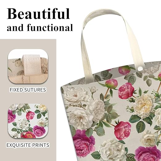 ABUIFDK Car Trash Can, Cute Car Trash Bag, Hanging Car Organizer and Storage Bag, Trash Bin for Car Accessories, Vehicle, Travelling, Camping Cute White Pink Flowers