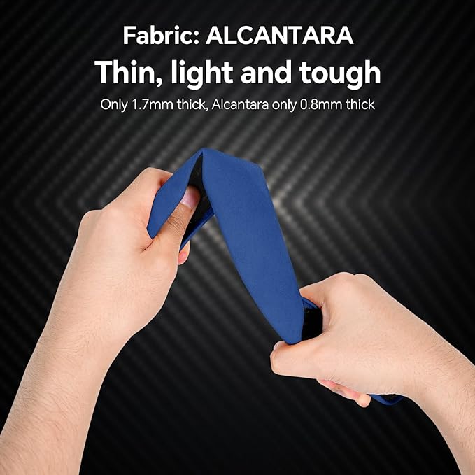PAUUOOA 2 Piece Alcantara Steering Wheel Cover - Split Sport Design for D & O Shape Wheels, Soft Touch · Anti-Slip Grip · All Season Comfort · Durable Luxury Material for Performance Cars