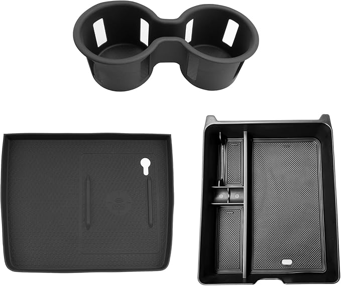 (3PCS)2026 Passport Center Console Organizer for Honda Passport TrailSport 2026 Accessories,Armrest Box & Cup Holder & Wireless Mats Compatible with 2026 Honda Passport TrailSport/TrailSport Elite/RTL