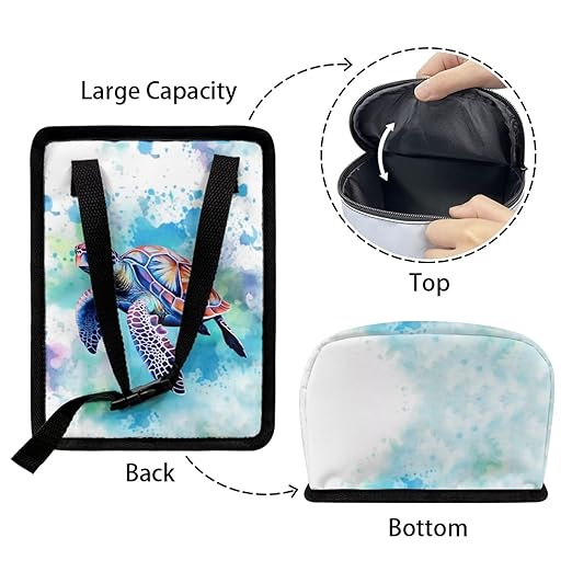 DISNIMO Tie Dye Car Trash Can Easy-to-Install Car Accessory Interior, Sea Turtle Leak-Proof Car Garbage Can Bin Organizer Storage Bag for The Back Seat of Any Cars, Sedans, SUVs & Trucks