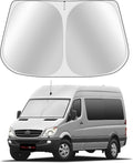 Toluoma Custom Fit Windshield Sun Shade for Freightliner/Mercedes Benz Sprinter 1500 2500 3500 4500 2007-2025 - Full Coverage, 210T Reflective Fabric, Double-Layer Design Blocks 99% UV Rays