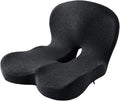 Car Seat Cushion for Long Driving, Ergonomic Memory Foam Seat Cushion, Car Seat Cushion for Back Pain and Lumbar Support Non Slip and Easy Clean for Driving Gaming Chair and Travel A Dark Gray