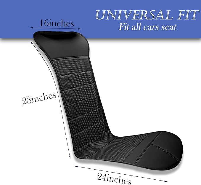 Universal Seat Cushion, Comfortable Seat Cover with Full Back Support in Winter (Black-1)