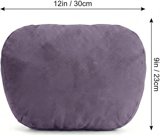 2PCS Car Pillow for Car Neck Pillow for Driving Seat Leather Neck Support Soft Cushion Back Support Head-Rests for Vehicle Sleeping with Elastic Adjustment Strap (Violet, Head)
