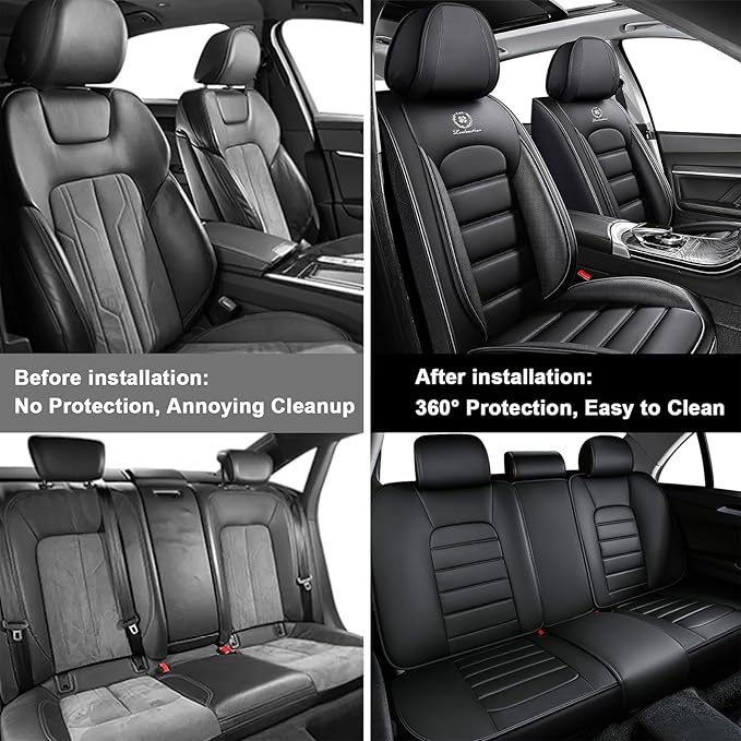 AREKA 5 Seat Covers for Subaru Crosstrek 2016-2026 Breathable Car Seat Covers,Anti-Slip Waterproof Car Seat Protectors with Airbag,Automotive Vehicle Cushion with Storage Pockets (Standard,Black)