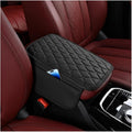 Car Center Console Cover, Leather Vehicle Armrest Cover Cushion with 2 Storage Bags, Automotive Interior Arm Rest Seat Box Pad Accessories, Universal for SUV Sedan Truck (Black)