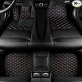 Custom Personalized Floor Mats for Cars，Luxury Full Coverage All Car Floor Mats，Anti-Slip Leather Car Mat Set ，Custom Floor Mats for 99% of Cars, Trucks & SUVs. (Black and Red)