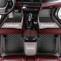 Custom Making Car Floor Mats for 90% Car Model Luxury Leather All Weather Waterproof Anti-Skid Full Coverage Liners (Black and Gray)