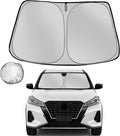 Fonowka Windshield Sun Shade for 2018-2024 Nissan Kicks Foldable Sun Sunshade for Car Front Window Blocks UV Rays and Heat Automotive Interior Protector Custom Fit Accessories