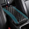 Car Center Console Cushion Pad, Arm Rest Covers, 12.6"×7.5" Leather Waterproof Auto Armrest Seat Box Protector, Auto Comfortable Center Console Cover Universal for Most Vehicles (Dark Green)