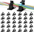 Viaky 30Pcs Black Wire Clips Self Adhesive Cables Clamps Adjustable Cable Organizer Cord Holder for RV, Car, Workshop, Electrical Ethernet, Audio Cables