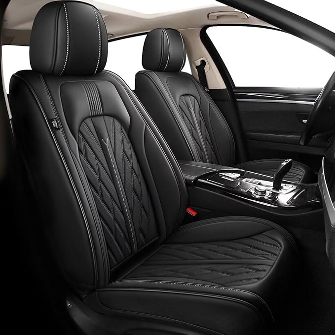 TTX LIGHTING Car Full Set Seat Covers Fit for Infiniti QX60 2014-2020 Leather Seat Covers Breathable Waterproof Seat Protectors Seat Cushion with Airbag Compatible (5 Seats, Black)