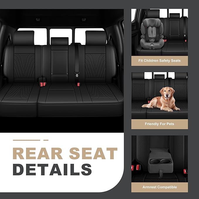 DISUTOGO Full Set Seat Covers Fit for Nissan Altima 2009-2025 2026 Waterproof Faux Leather Automotive Cushion Protector Car seat Covers Compatible Airbag(5 Seats, Black)