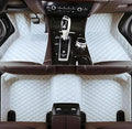 Custom Leather Car Mats, Vehicle-Specific Fit All-Weather Floor Mats, 100% Waterproof Anti-Slip Durable Protection for SUV Truck Sedan, Precision Tailored Protection (White)