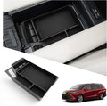 Ruiya 2025 Sienna Center Console Organizer for Toyota Sienna Accessories ABS Material Armrest Console Glove Tray Compatible with 2021 2022 2023 2024 2025 Toyota Sienna