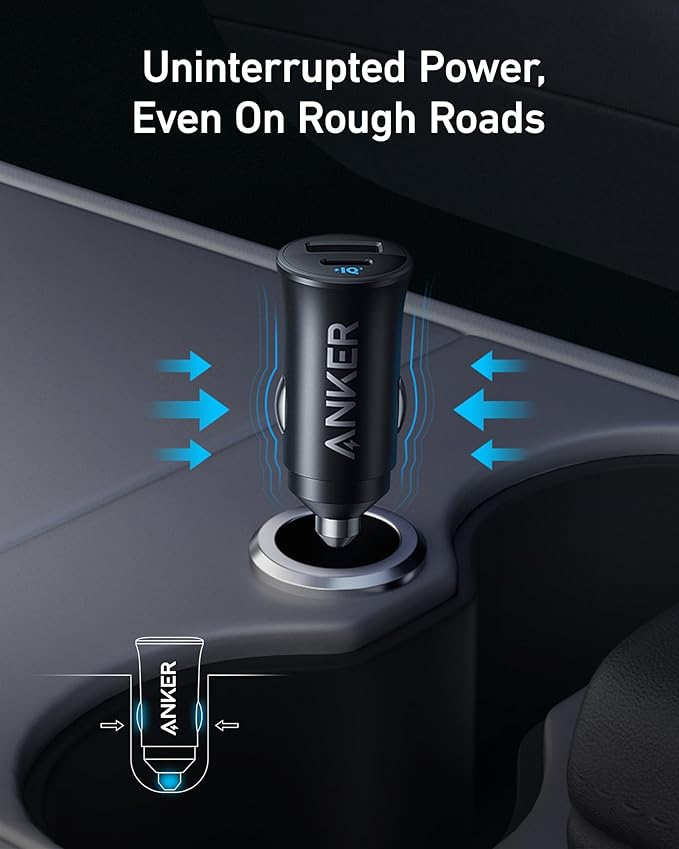 Anker USB-C Car Charger, 30W 2-Port Type-C Car Adapter, iPhone Car Charger with Power IQ 3.0, for iPhone 17/16/15/14/13 Series, Samsung Galaxy S25/S24/S23/S22/S21 Series, iPad Pro, AirPods, and More