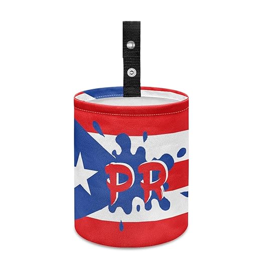Car Trash Can with Hanging for Back Seat, Car Accessories for Women Men Automotive Garbage Cans Vehicle Trash Can for Truck SUVPR Flag
