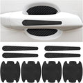 Carbon Fiber Car Door Handle Cup Scratch Protectors, Vehicle Door Handle Bowl Sticker, Automotive Paint Guard Protective Film Cover Accessories, Universal for SUV Sedan Truck (Black)