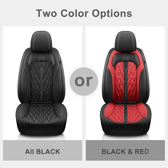 TTX LIGHTING Seat Covers Fit for Ford Escape 2001-2026 Seat Covers Full Set Car Seat Covers Faux Leather Breathable Waterproof Car Seat Protector (5 Seats, Black&Red)