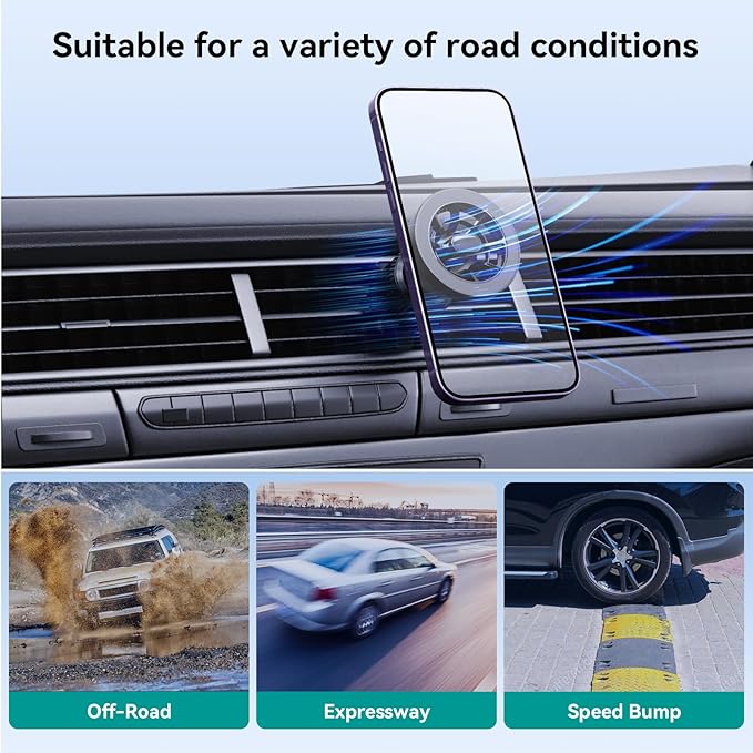 for Magsafe Car Mount [20 Strong Magnets] Magnetic Phone Holder for Car Dashboard [Hands Free] Cell Phone Magsafe 3 Car Mount Fit iPhone 15 14 13 Pro Max Pro Plus Mini