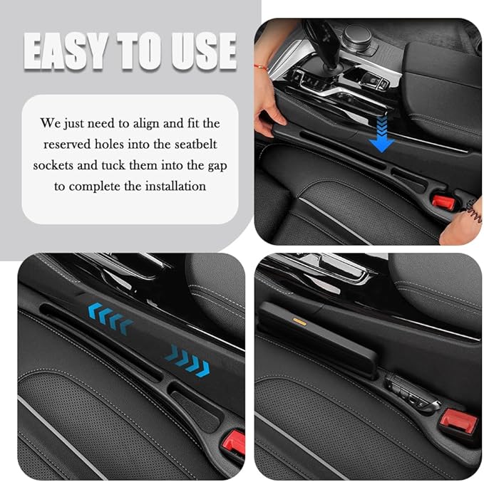 2PCS Upgraded Car Seat Gap Filler,Soft No Drop Seat Guard for Cars with Dual Slot Car Seats Gap Organizer for Storing Items & Filling Gaps,Versatile Between Seats Cars Gaps Filler