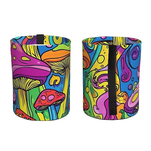 Colorful Psychedelic Mushrooms Car Trash Can Garbage Cans Foldable,Cute Hanging Car Organizer and Storage Bag Leak Proof, Auto Back Seat Trash Bin Universal for Truck, SUV, Outdoor Travel