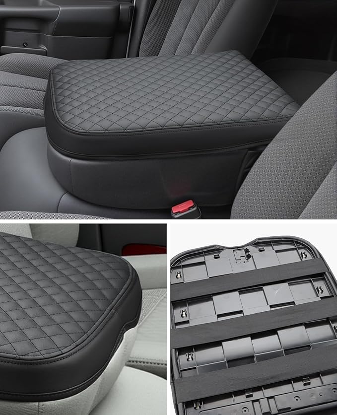 INTGET Center Console Cover for 2002-2012 Dodge Ram 1500 2500 3500 Accessories Interior Middle Armrest Arm Rest ST, SLT, Laramie, Sport, TRX4 Cushion Pad Protector(Fit for Jump Seat Console)