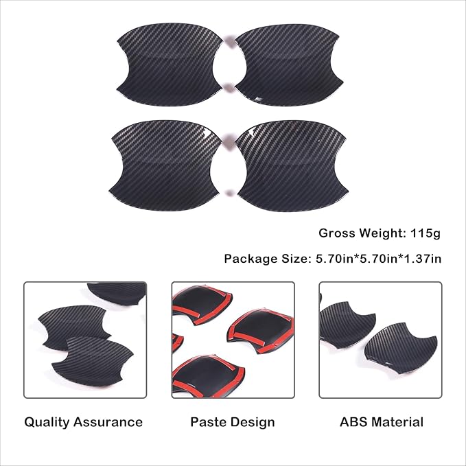 Car Exterior Door Handle Bowl Trim Cover Compatible with Toyota Tundra 2022+/Sequoia 2023+/Tacoma 2024+/4Runner 2025+, ABS Outside Door Grab Pull Handle Cup Bowl Scratch Protector Sticker Accessories
