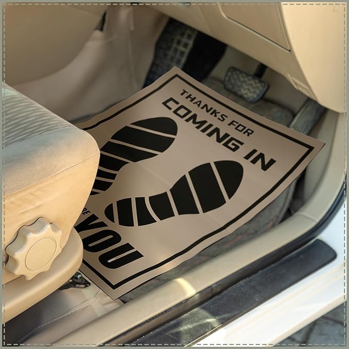 Frienda 500 Pcs Waterproof Paper Car Floor Mats Disposable Floor Pads Covered Plastic Film Automotive Foot Mat for Vehicle Supplies (Brown,22 x 17 Inch)