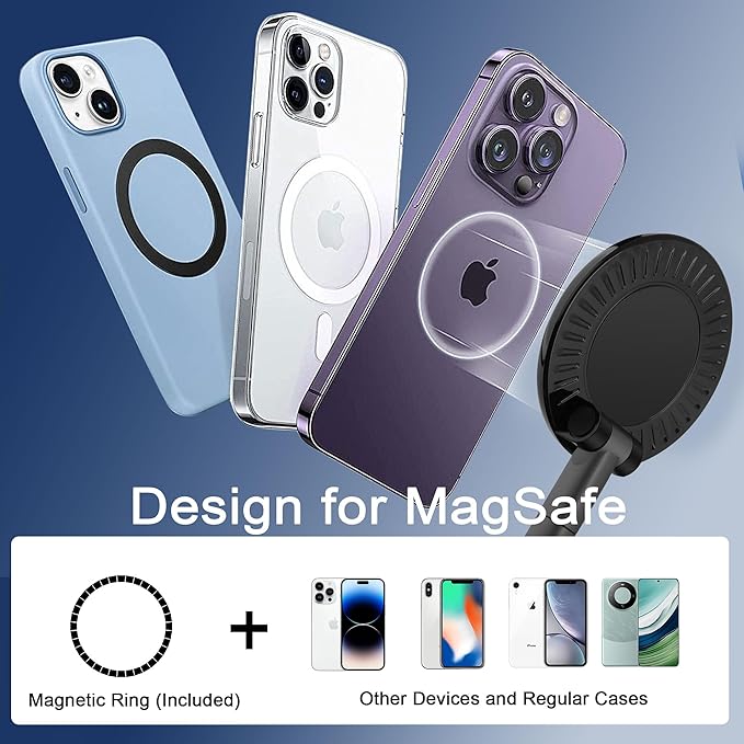 VONUV Magnetic Phone Holder for Car, 2025 Upgrade with 96LBS Ultra Suction & 2800gf Strong Magnet, 360° Adjustable Hands-Free Mount, Premium Car Accessories for Women Men, Fits iPhone/Android